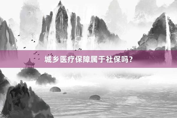 城乡医疗保障属于社保吗？