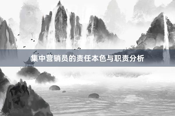 集中营销员的责任本色与职责分析