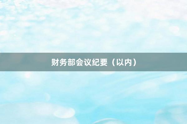 财务部会议纪要（以内）